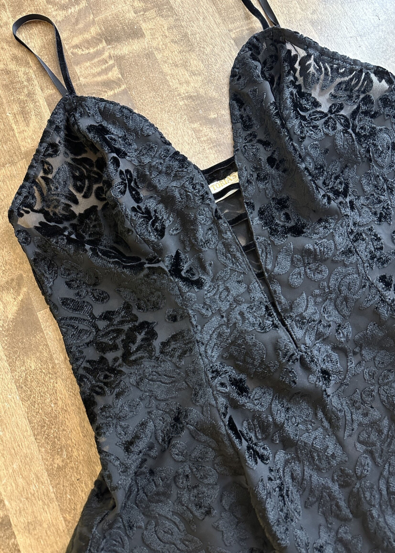 Deadstock Victoria's Secret Black Velour Bodysuit S