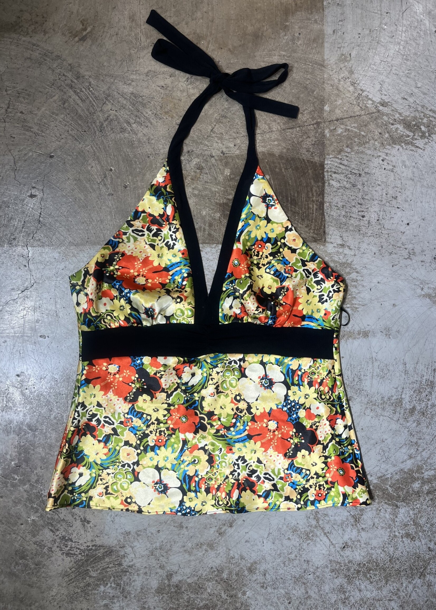 Minelli Y2K Floral Halter Top L