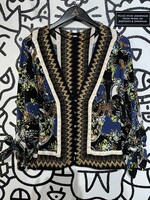 Free People Abstract Print Button Up Cardigan M