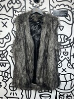 Nicole Grey Fur Faux Vest M