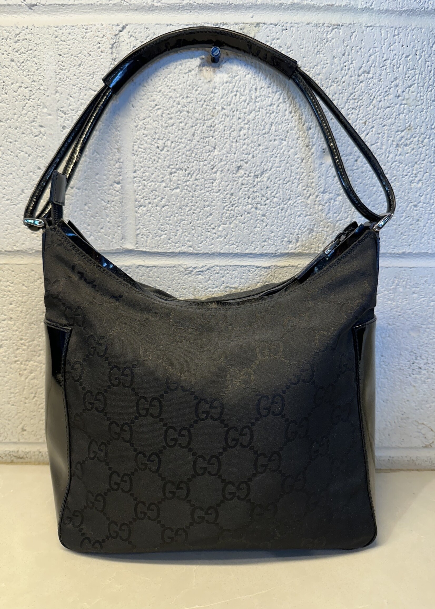 Gucci Nylon Patent Trim Purse