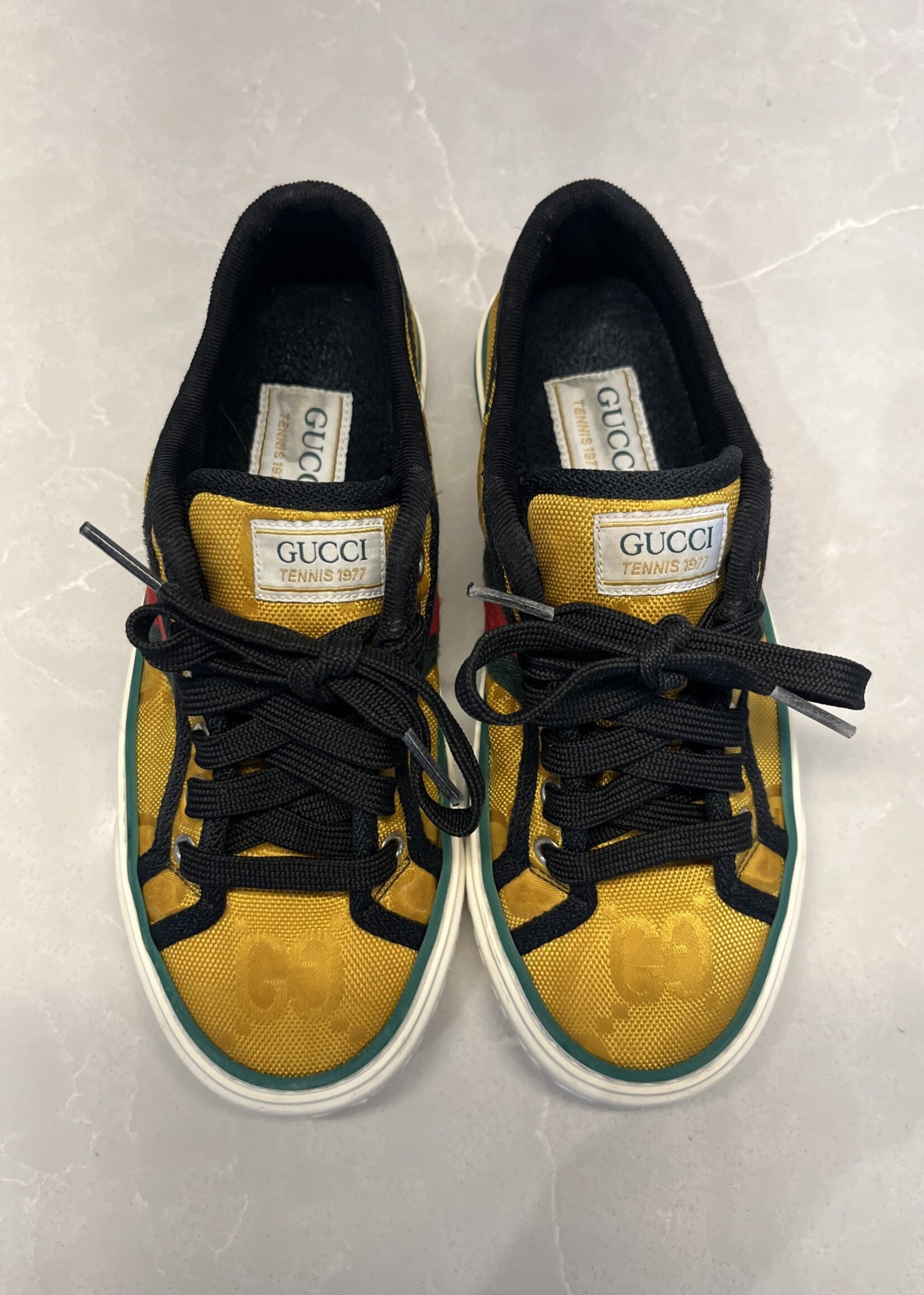 Gucci Yellow Monogram Sneakers 35