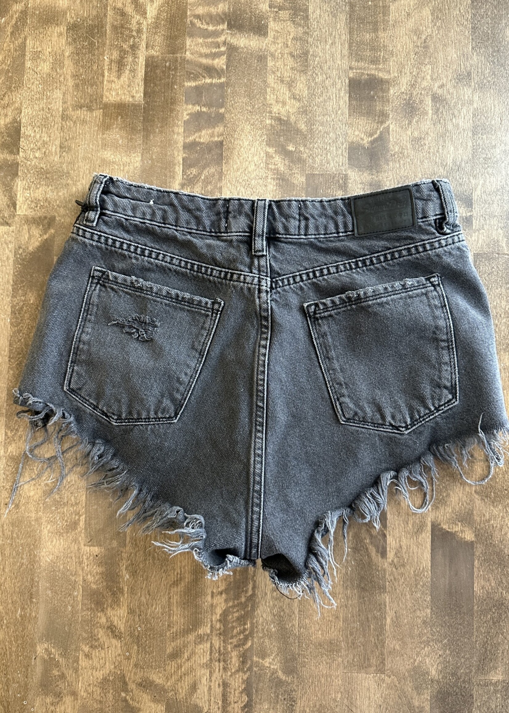 Superdry 'Vintage' Grey Denim Shorts 26