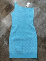 NWT Michael Kors Blue One Shoulder Dress S