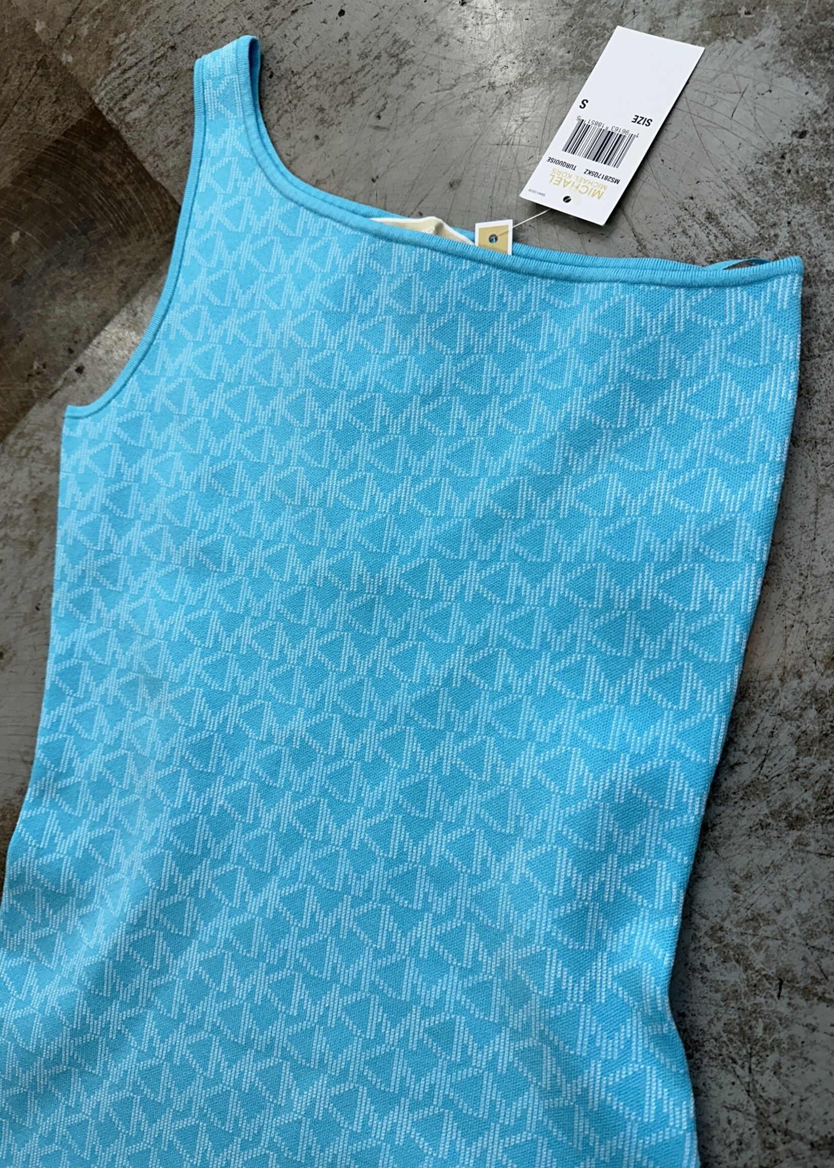 NWT Michael Kors Blue One Shoulder Dress S
