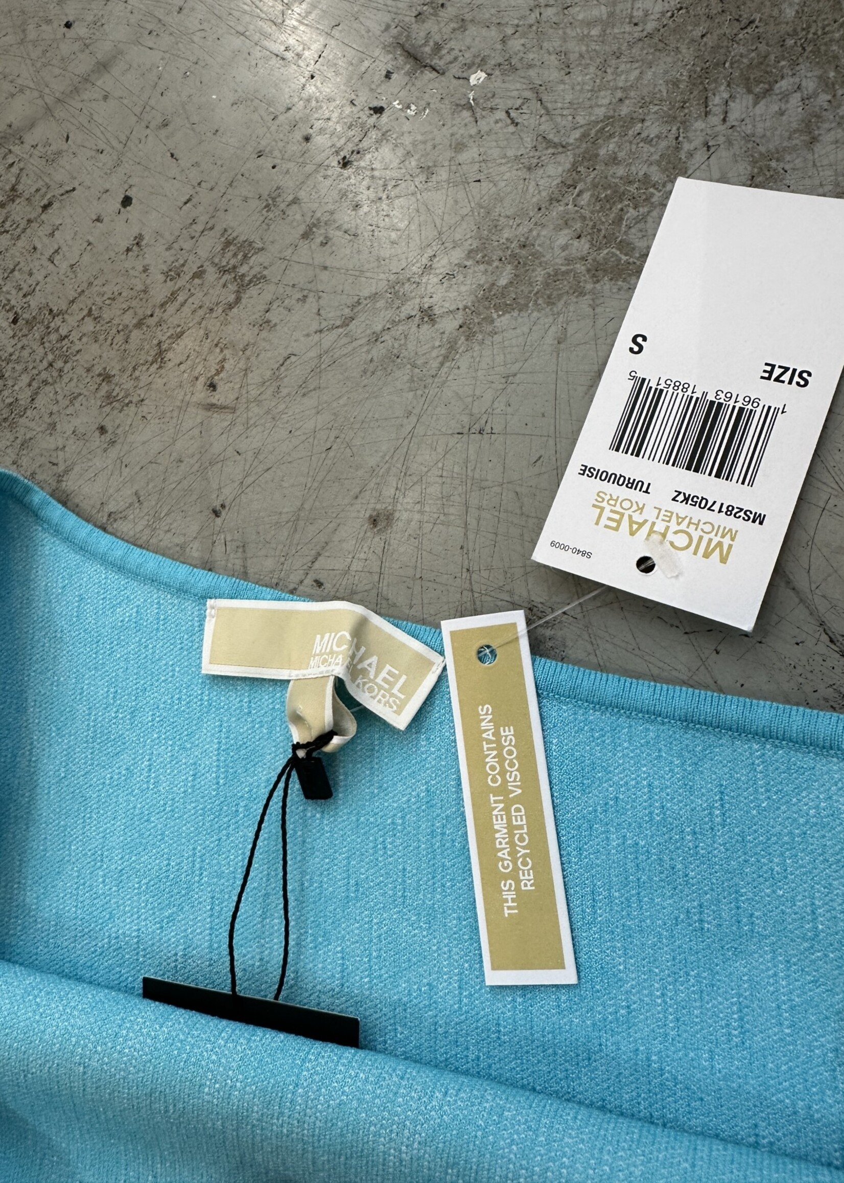 NWT Michael Kors Blue One Shoulder Dress S