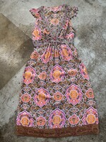 No Label Pink Paisley Rhinestone Tie Dress S