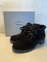 Prada Black Suede Boots 41/Fem 9.5