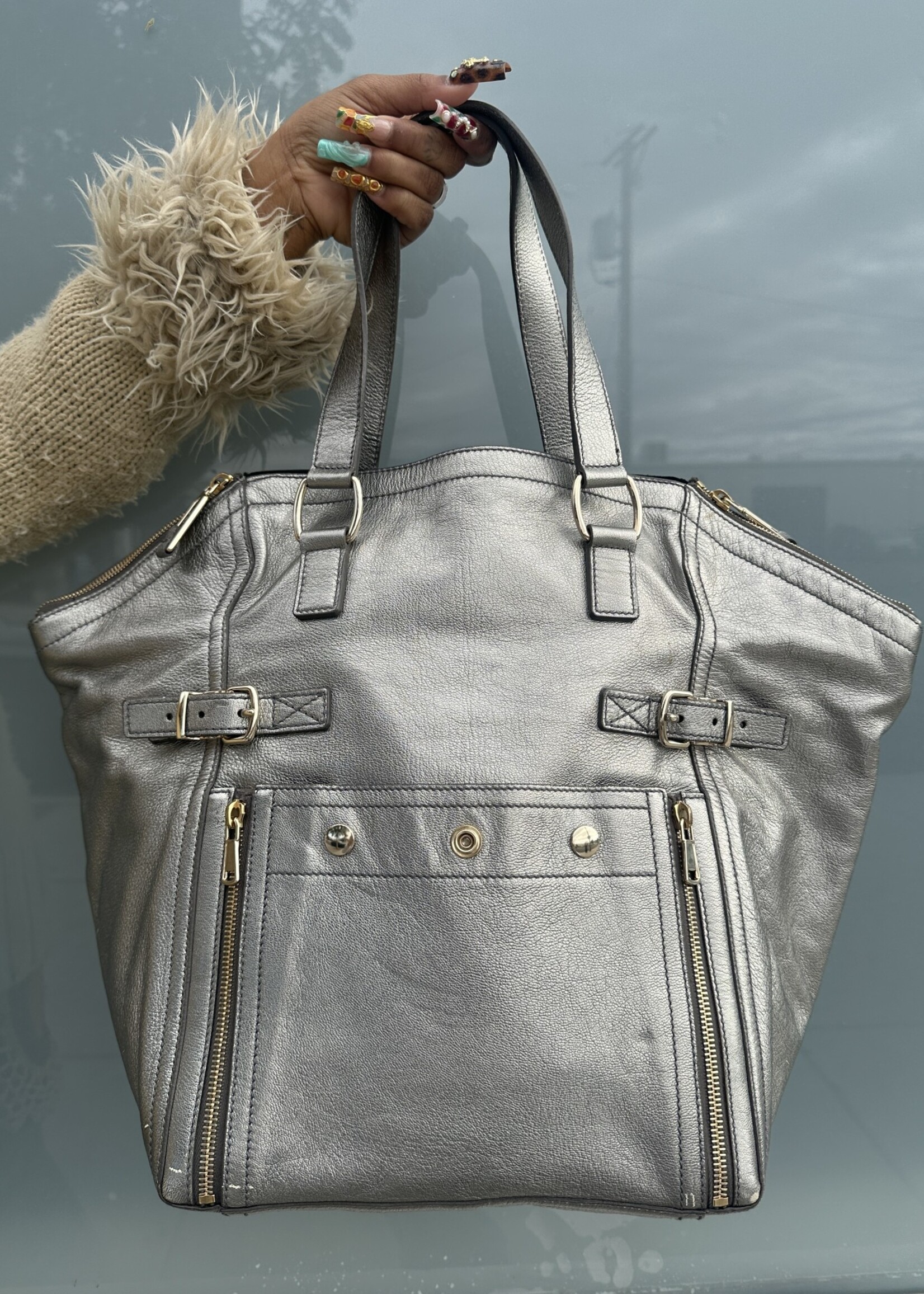 YSL Metallic 'Downtown' Tote