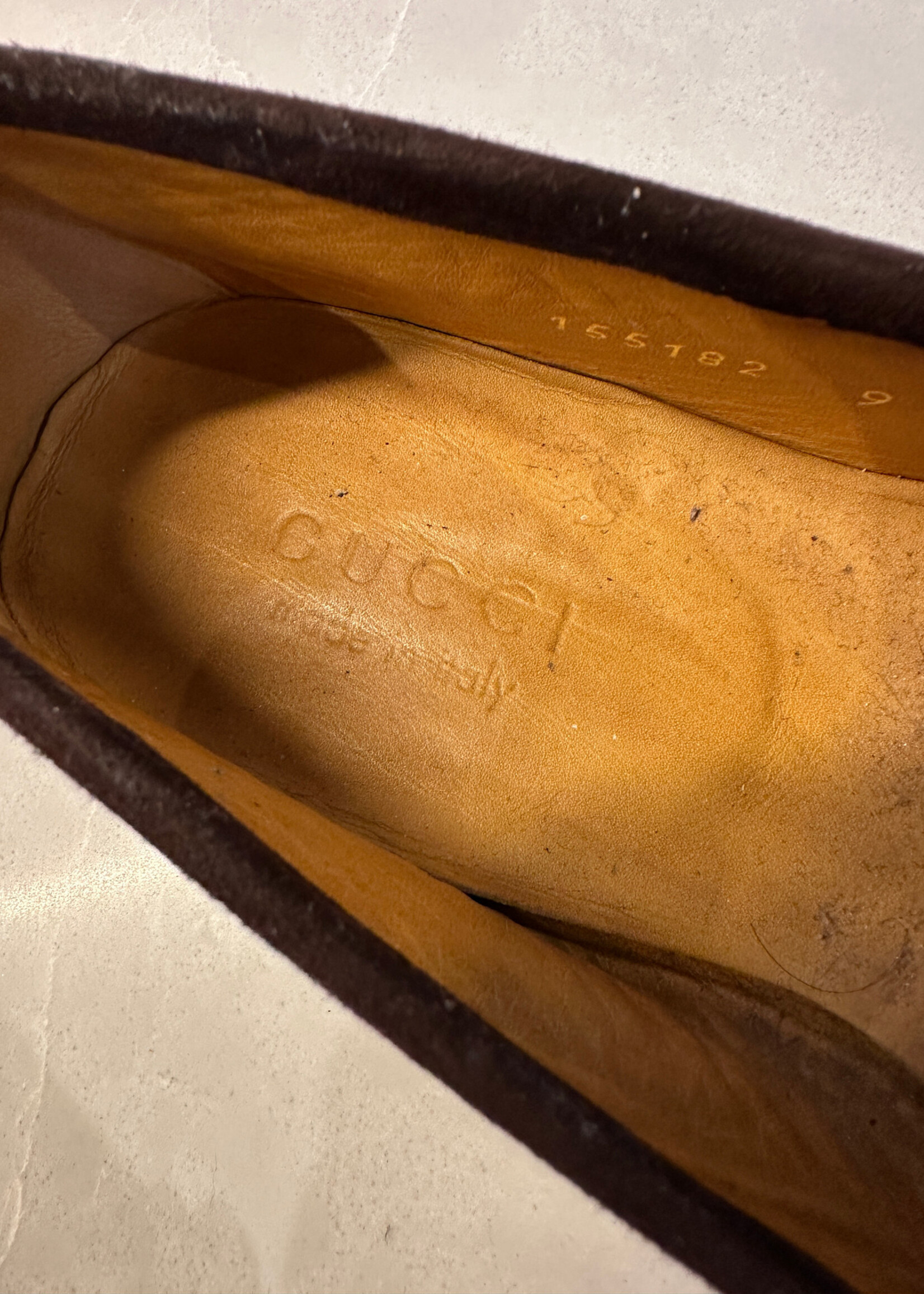 Gucci Brown Suede Loafers With Alligator Trim Fits Masc 10