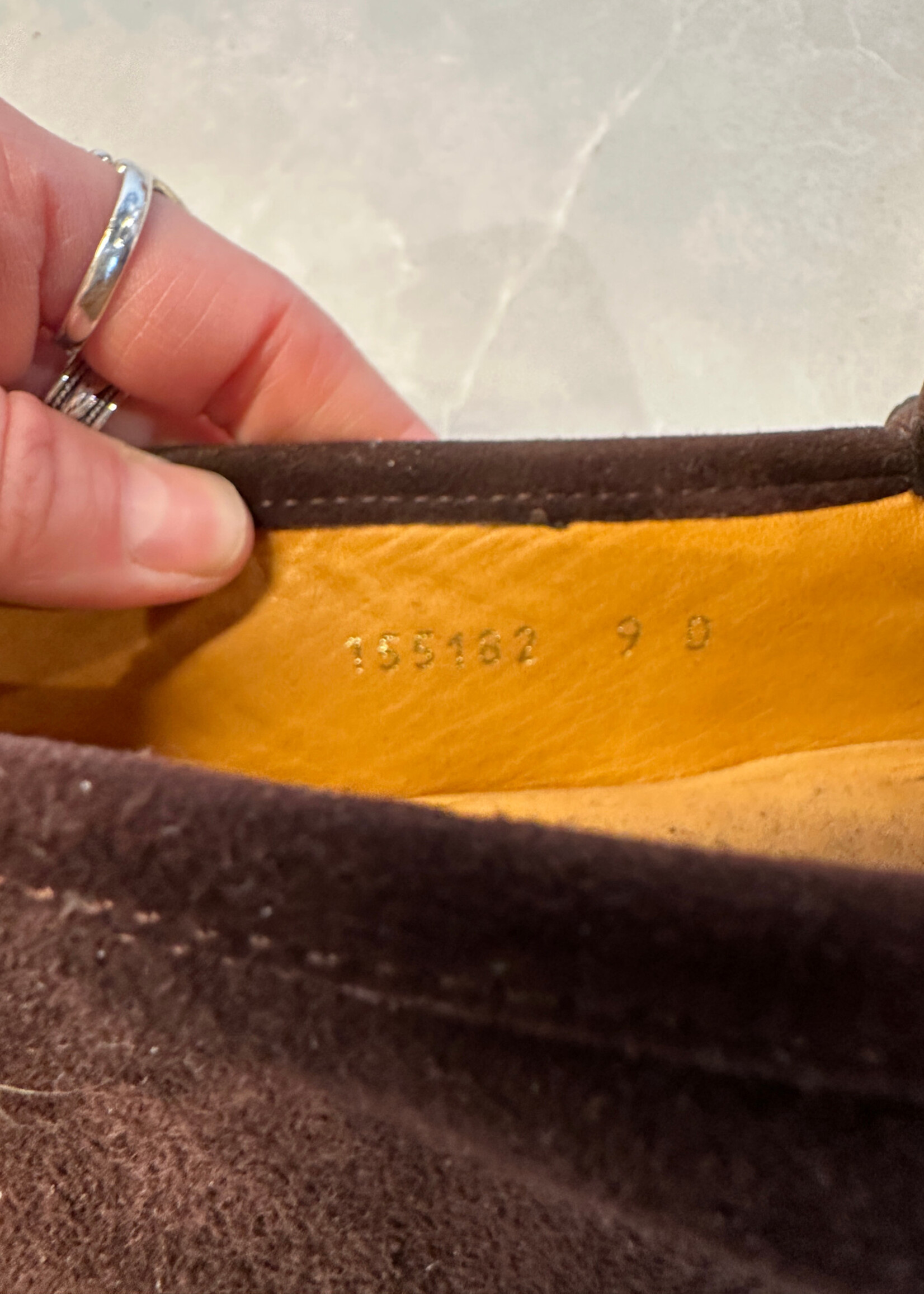 Gucci Brown Suede Loafers With Alligator Trim Fits Masc 10