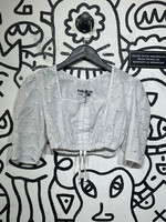 Trachen Redl White Floral Cutout Top S