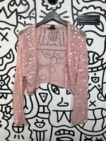 NY Co Y2K Pink Sequin Cardigan L