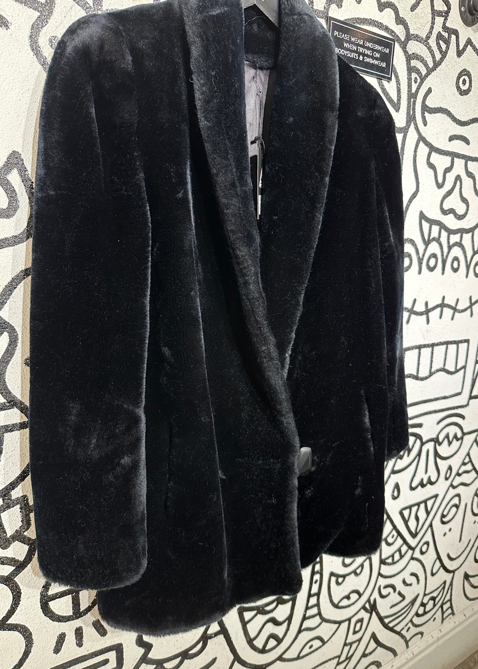 Style Vintage Black Teddy Coat OSFA