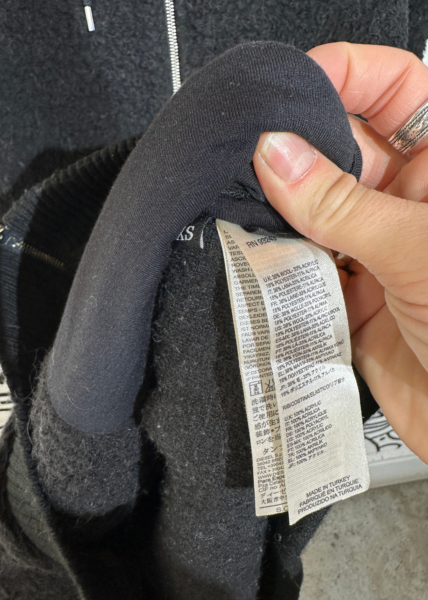 Diesel Black Hooded Trench XS