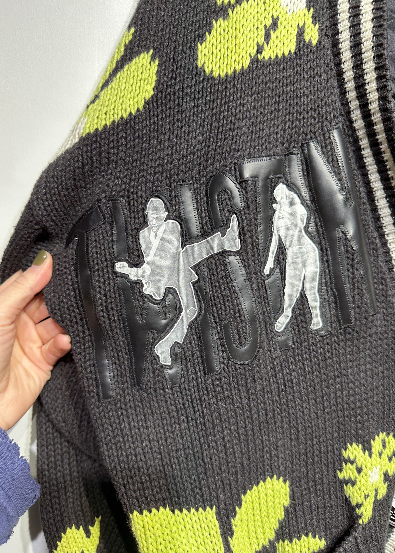 No Back to the Future Patchwork Cardigan Fits M/L AS IS