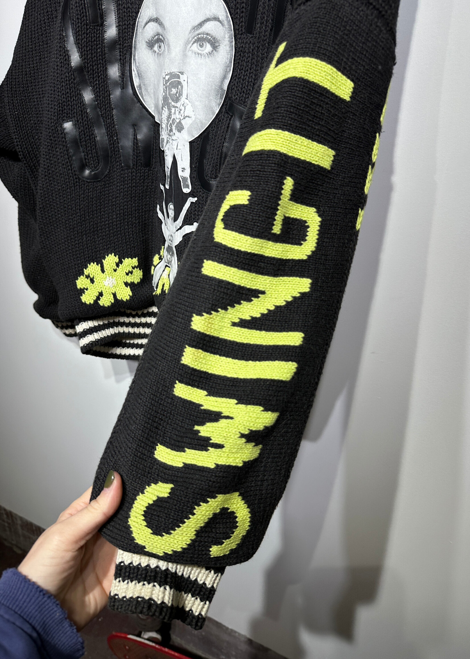 No Back to the Future Patchwork Cardigan Fits M/L AS IS