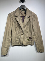 DKNY Jeans Beige Flower Stitch Blazer M