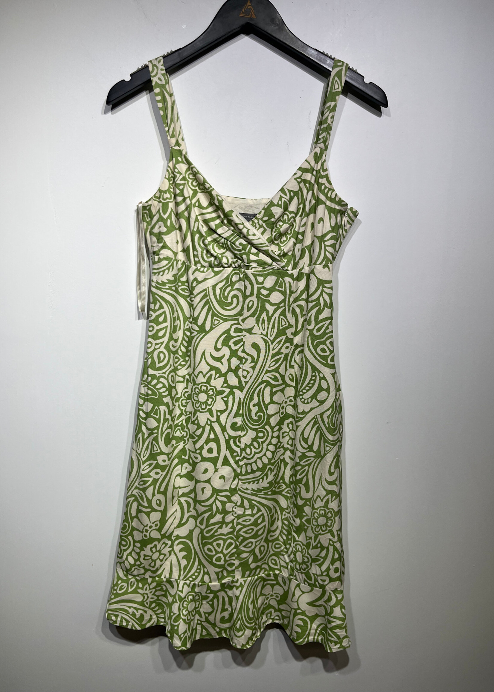 Ann Taylor Green Patterned Dress M