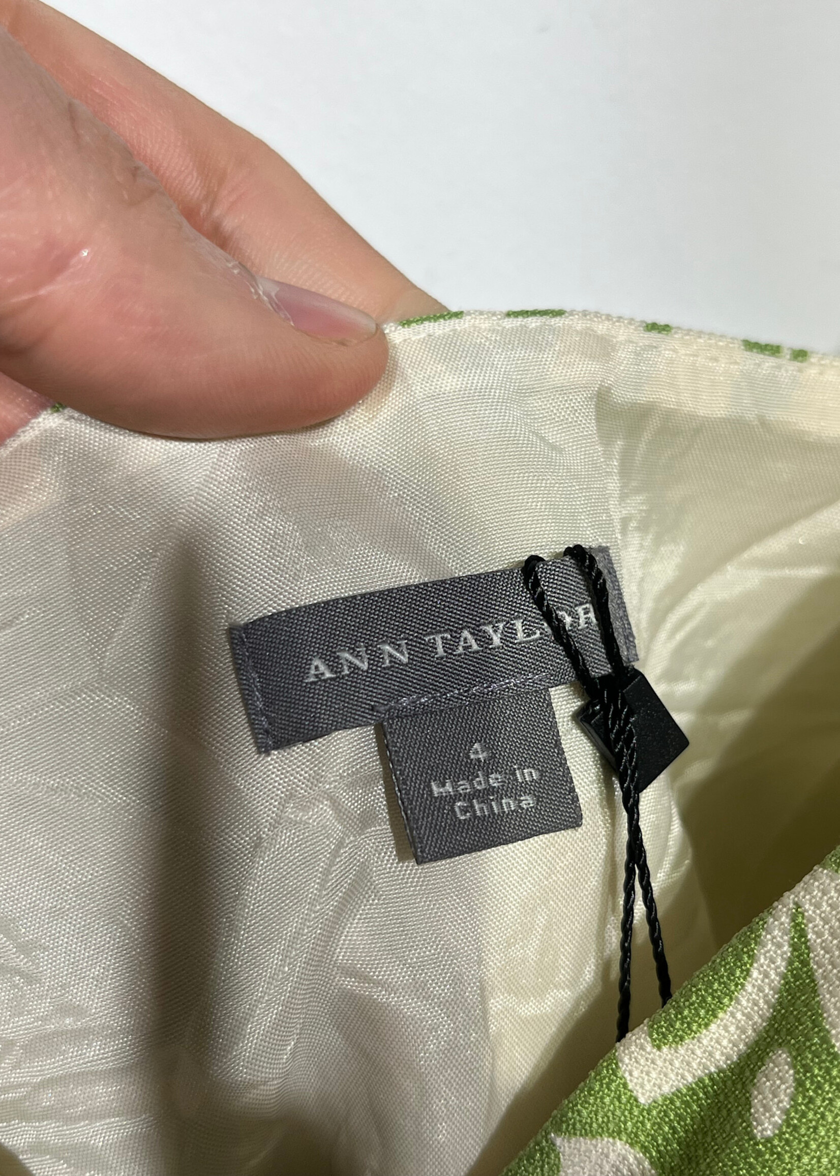 Ann Taylor Green Patterned Dress M