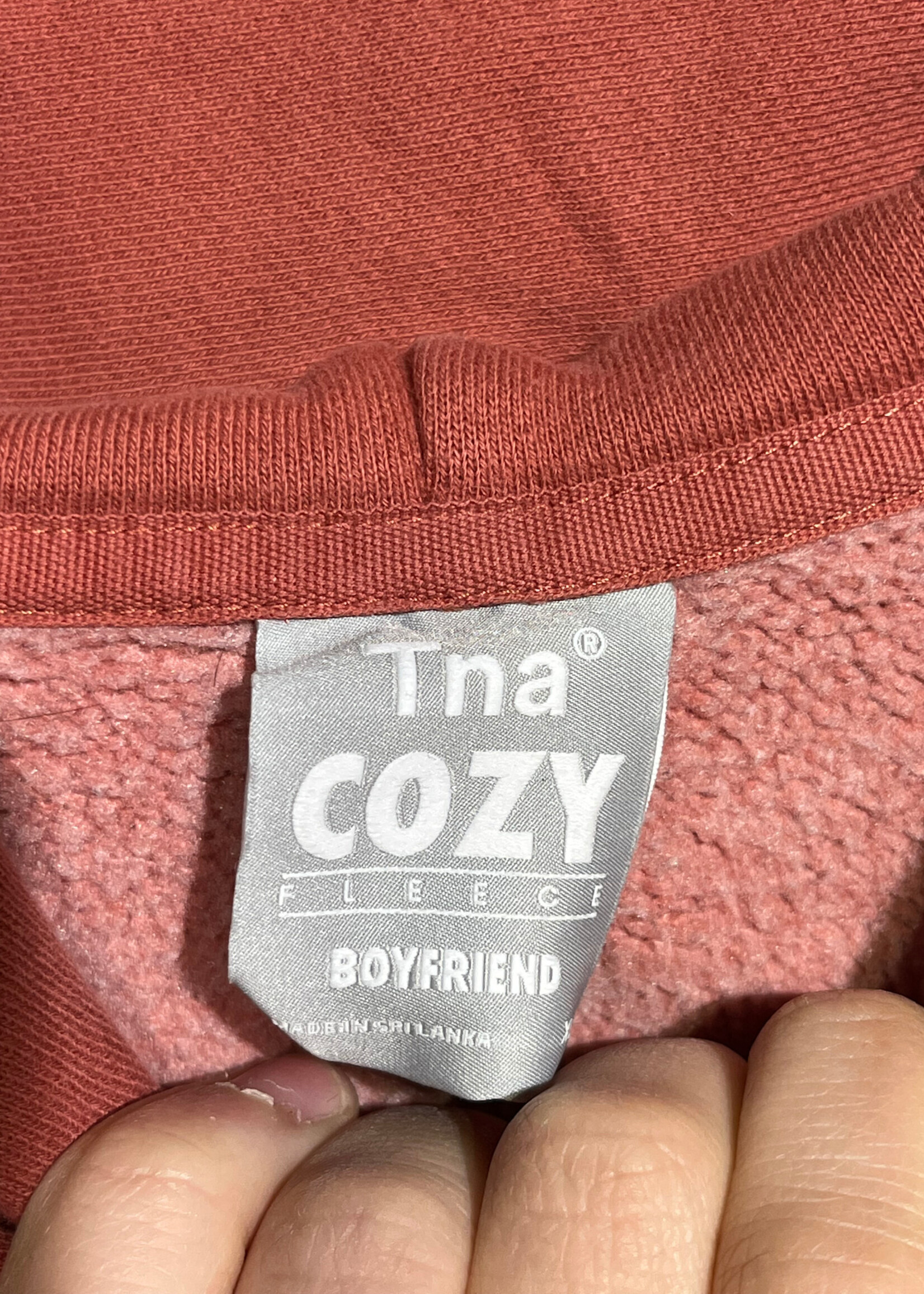 TNA Brick Red Boyfriend Hoodie Fem XL