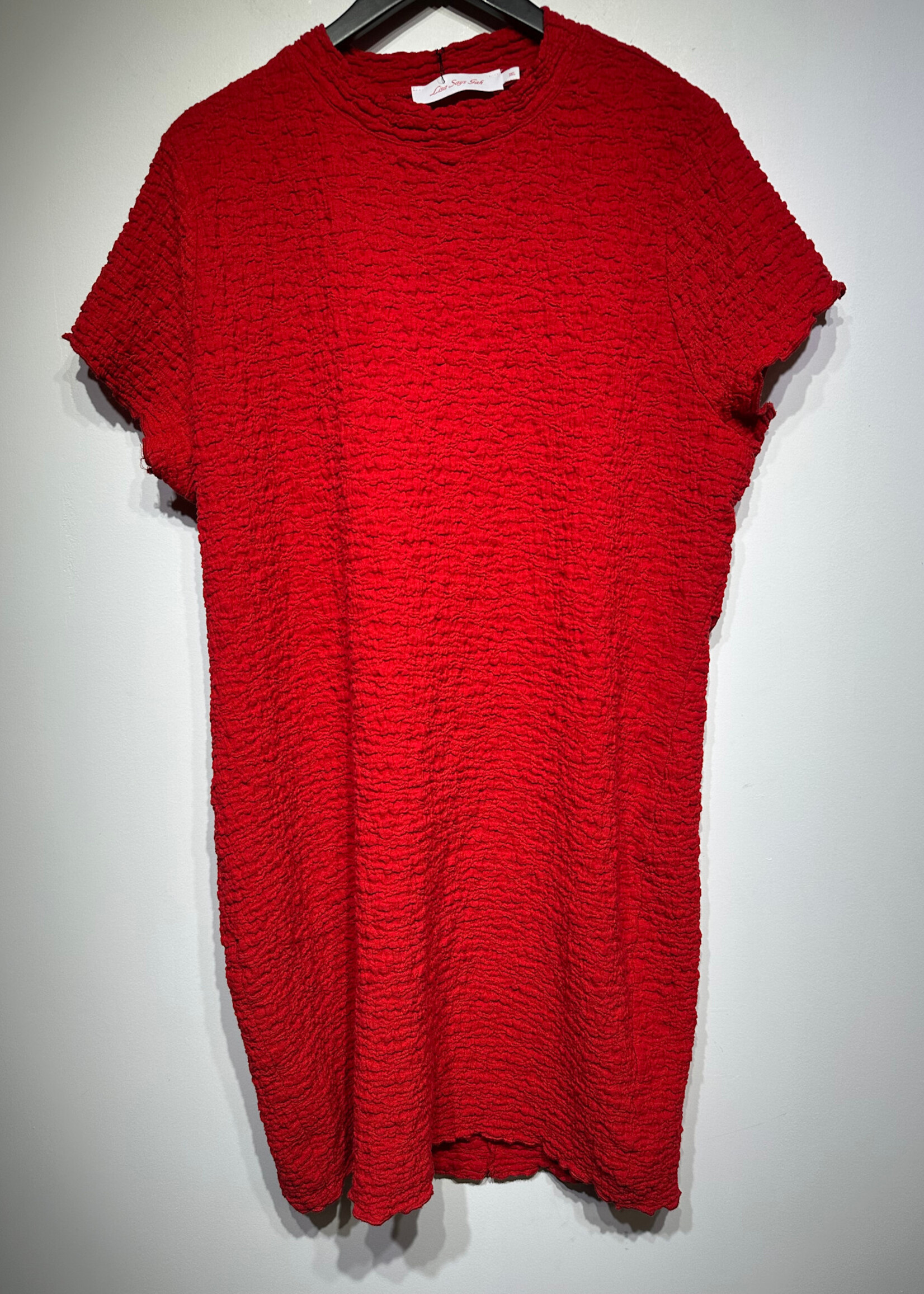 Lisa Says Gah Red Textured Cutout Dress 3XL