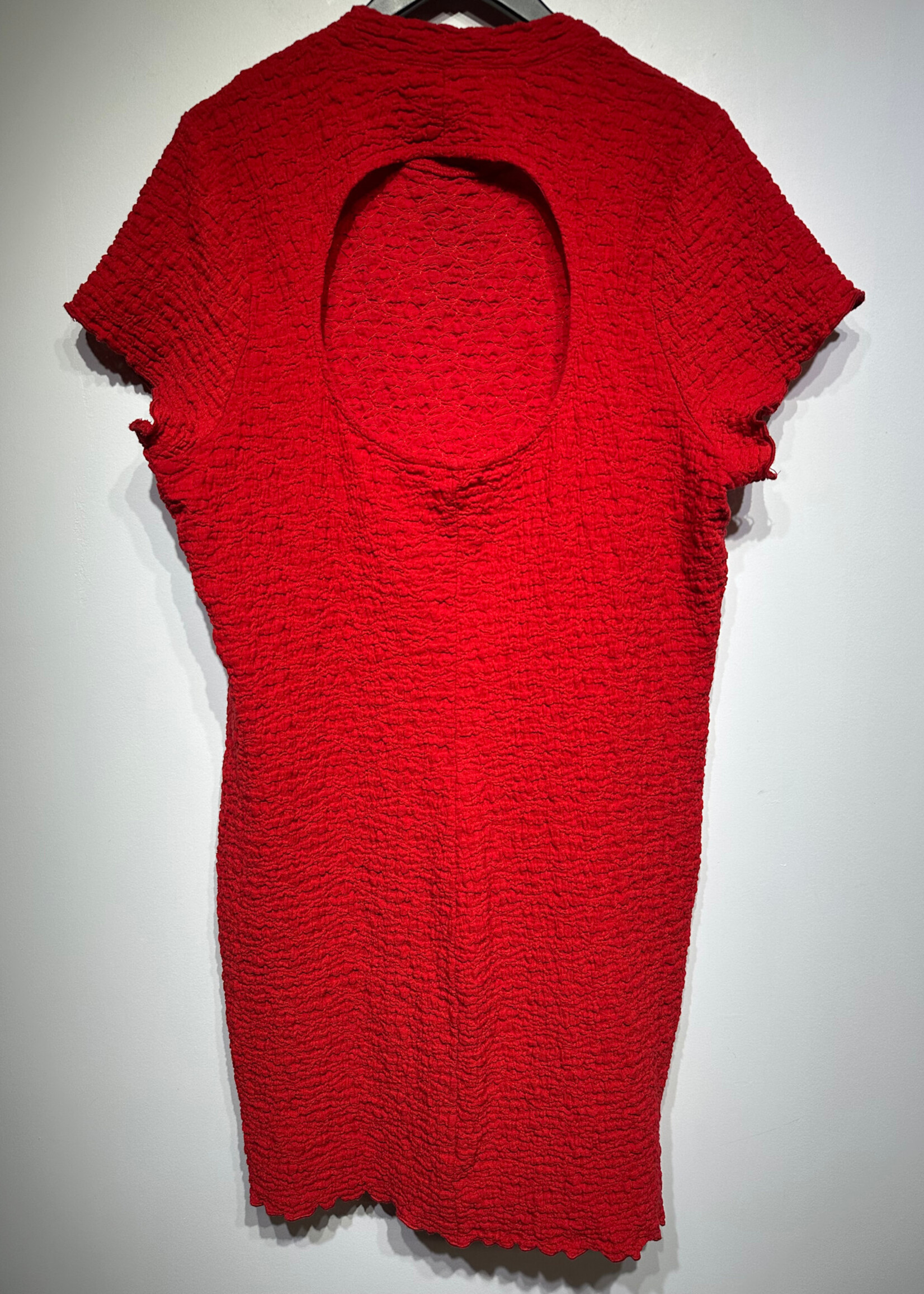 Lisa Says Gah Red Textured Cutout Dress 3XL