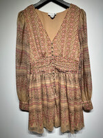 House of Harlow Pink Gold Shimmer LS Dress M