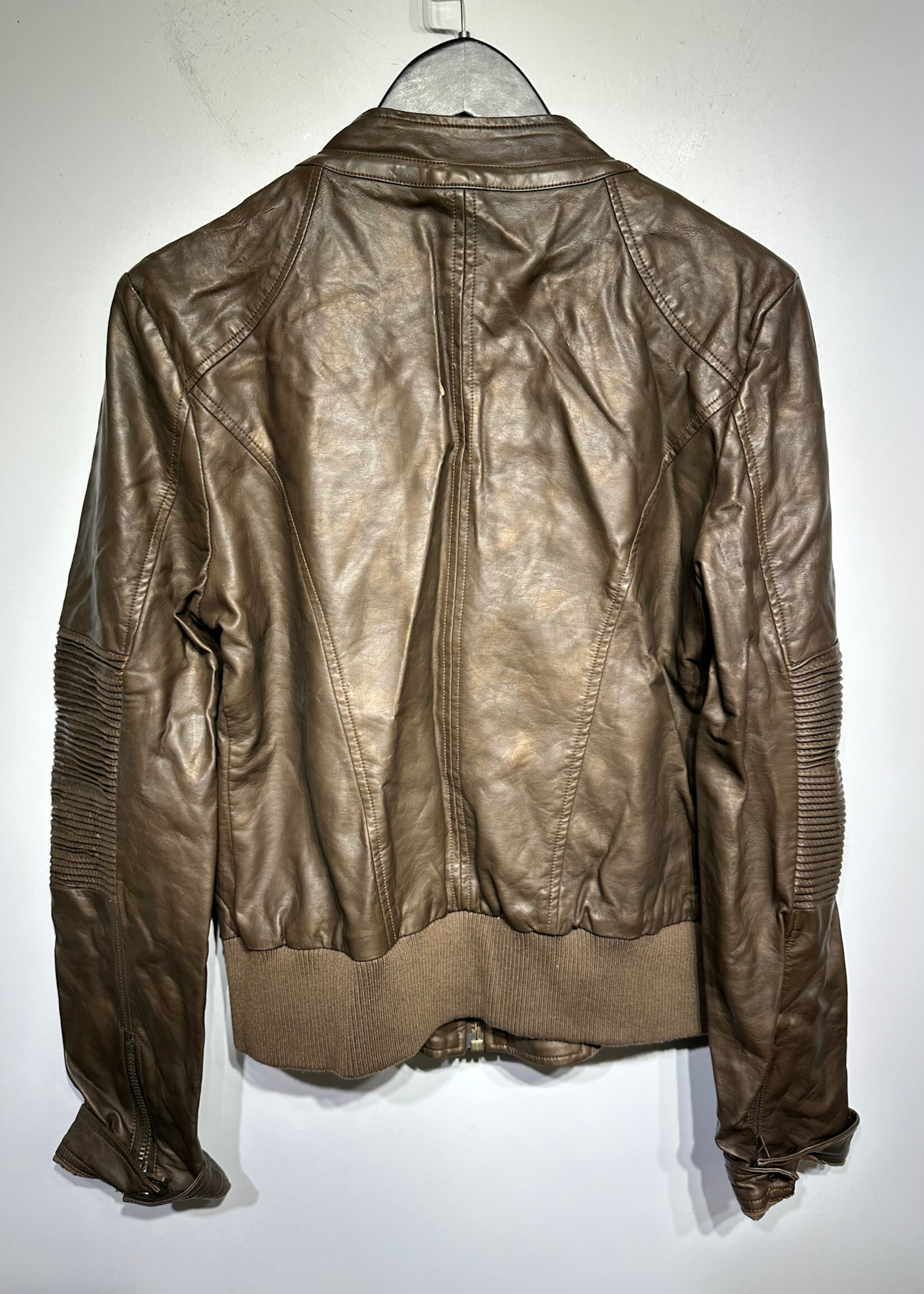 Missme Brown Faux Leather Jacket Fem L