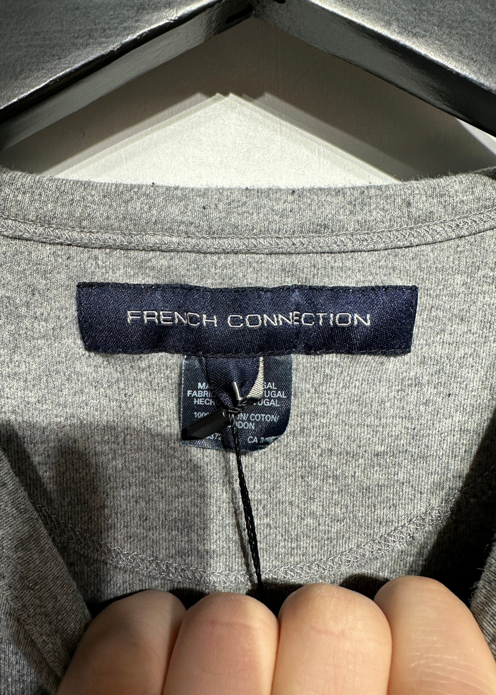French Connection Too Bored Grey Tee L