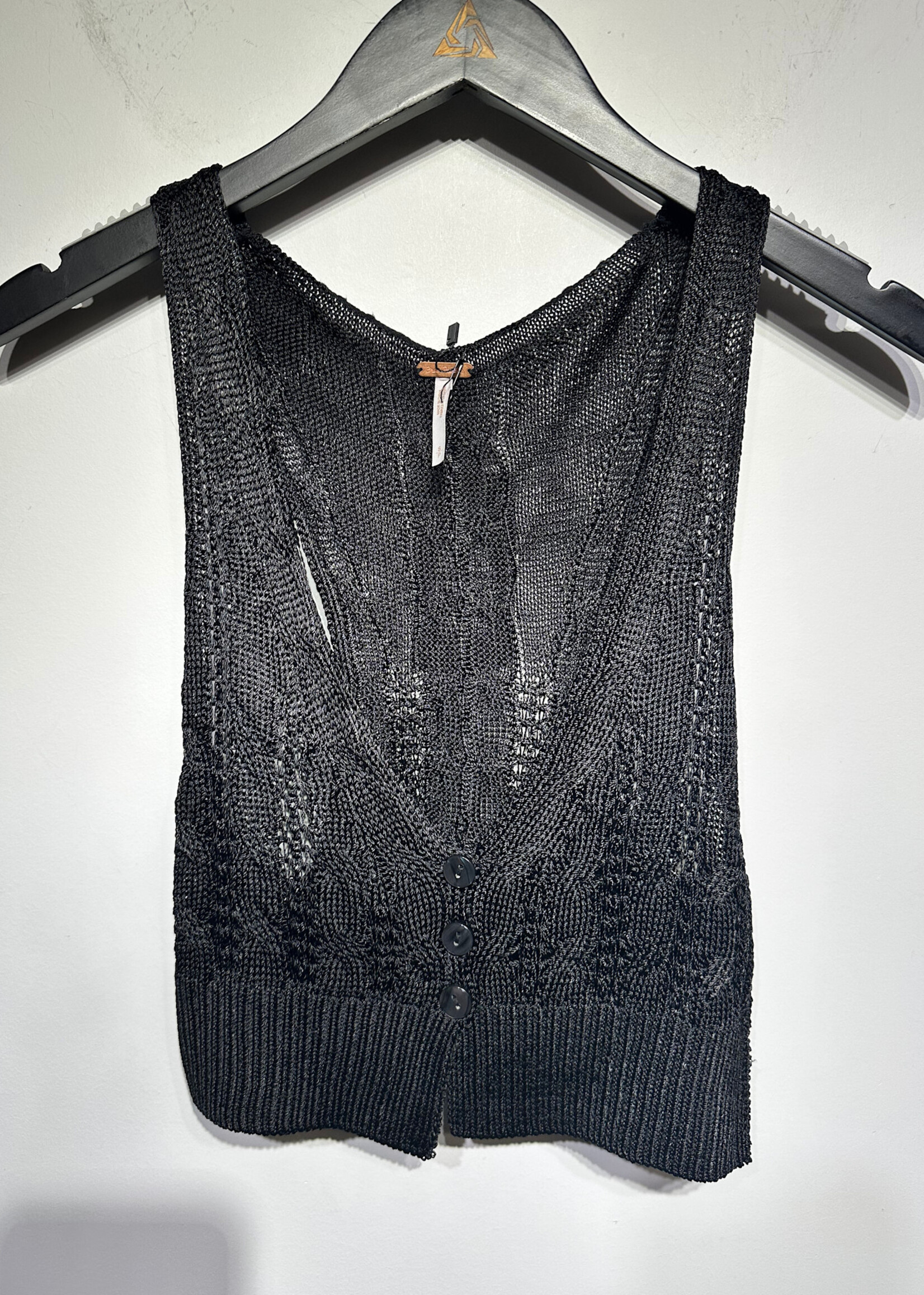 Free People Black Velour Jumpsuit S
