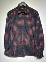 Diesel Red Black Print Button Up L