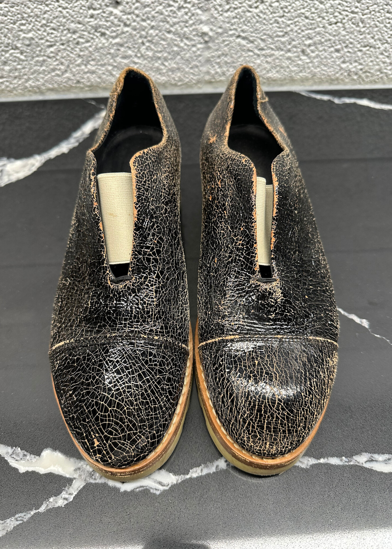 Acne Studios Crack Paint Slip On Derbies 37/6.5