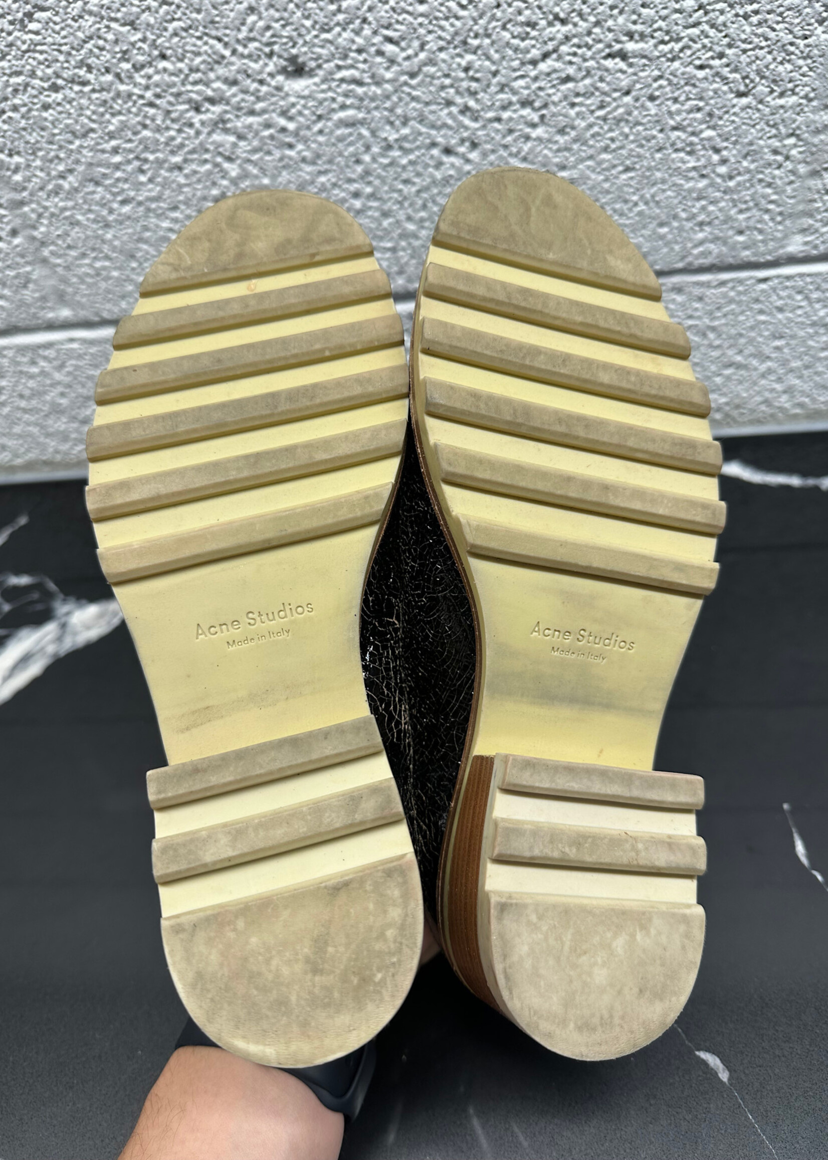 Acne Studios Crack Paint Slip On Derbies 37/6.5