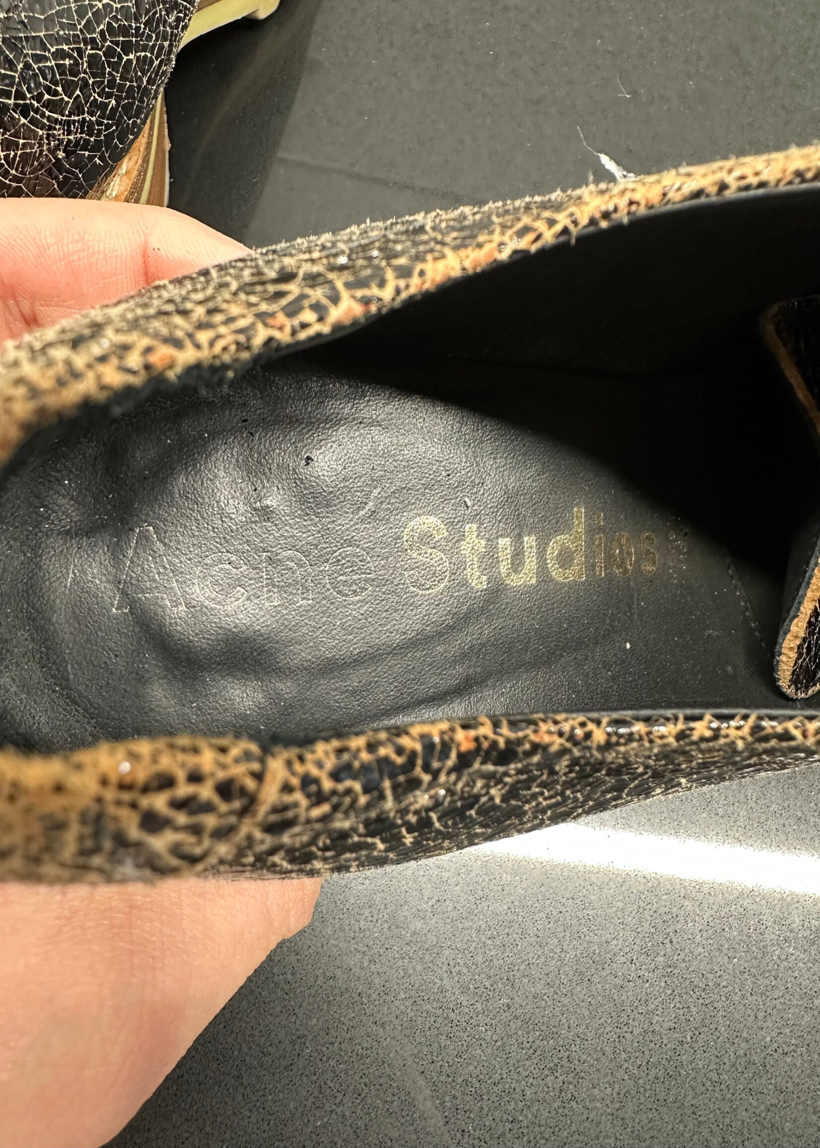 Acne Studios Crack Paint Slip On Derbies 37/6.5