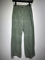 70s No Label Green Cord Wide Leg Pants 25