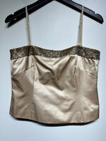 NWT Liliu Gold Beaded Satin Tank M