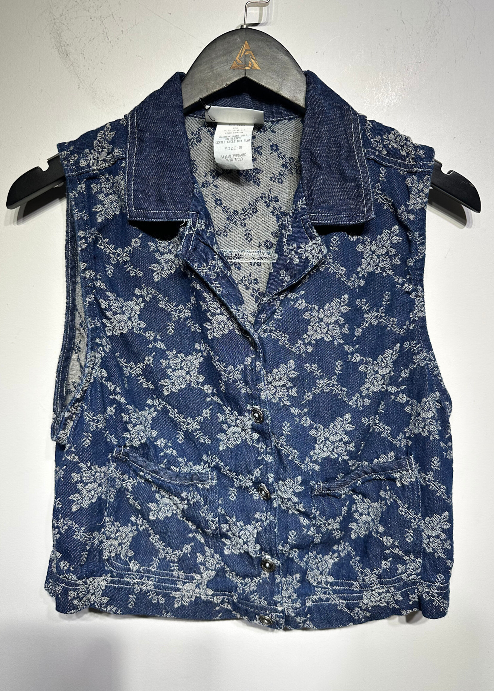 Nini Piccalino Floral Denim Vest M