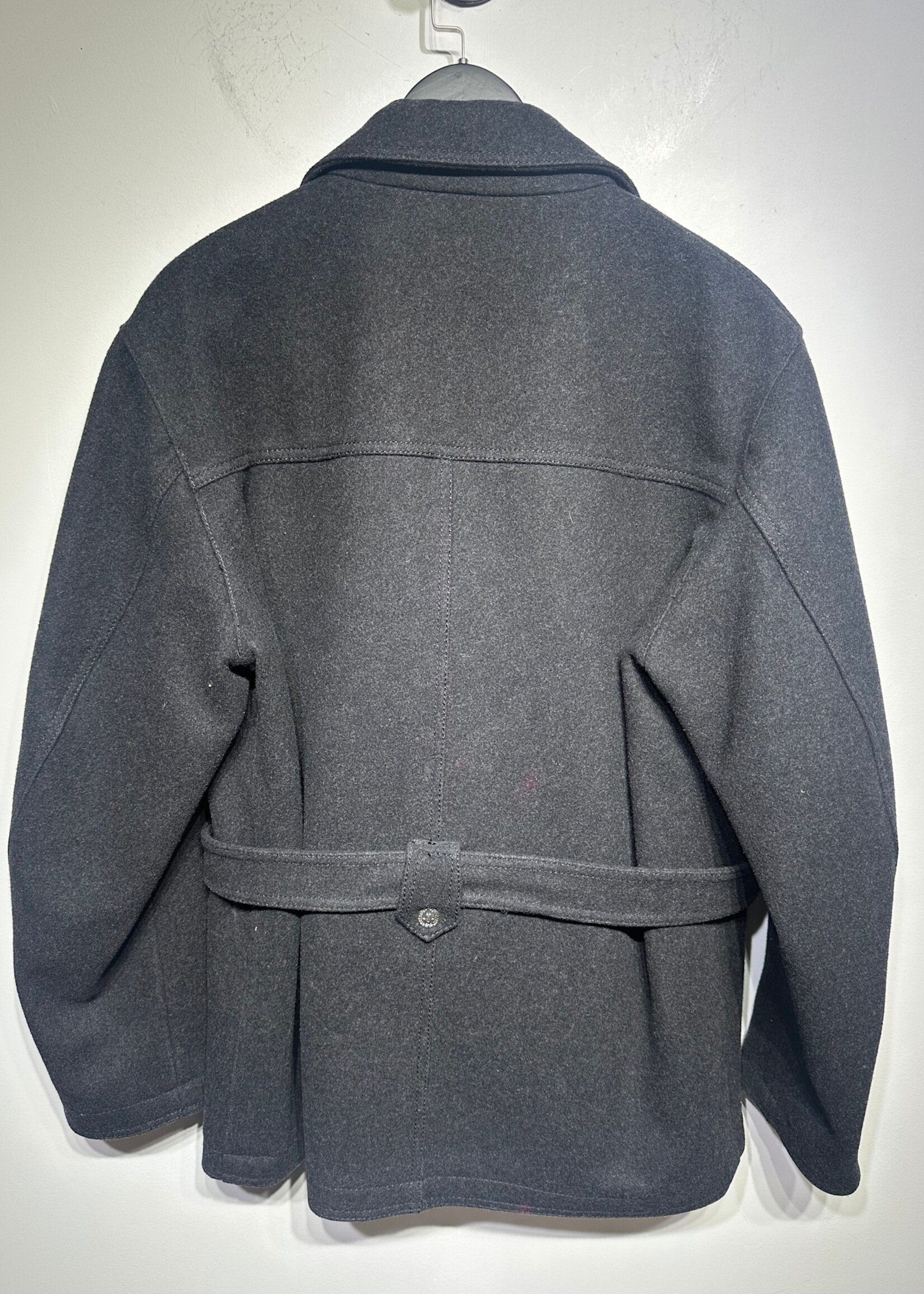 Moschino 90s Patch Wool Biker Jacket 38/Fits L