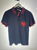 John Galliano Navy Blue Embroidered Polo L (Fits M)