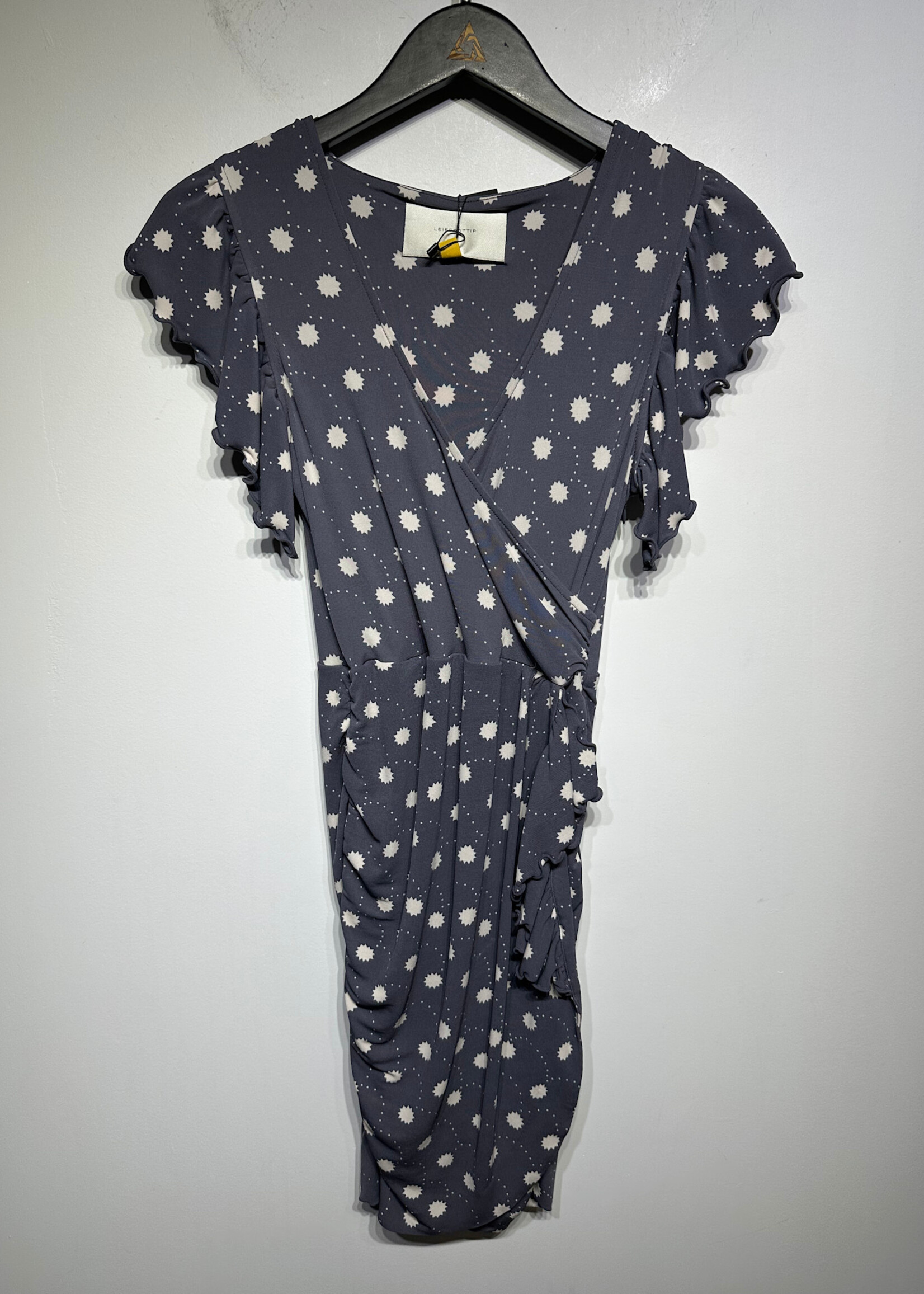 Leifsdottir White Grey Printed Dress S