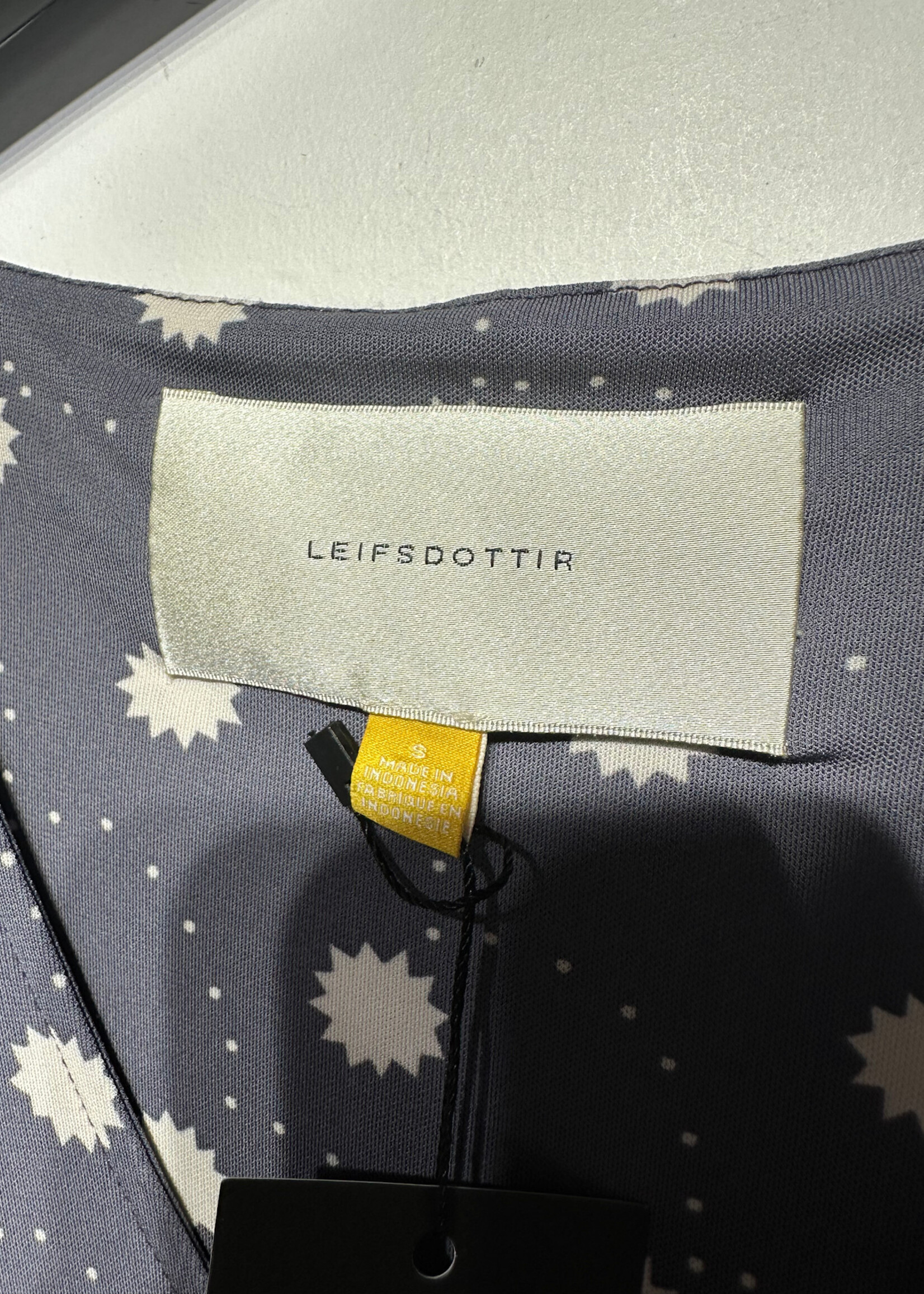 Leifsdottir White Grey Printed Dress S