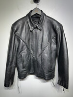 UNIK Black Braided Leather Jacket Fem L