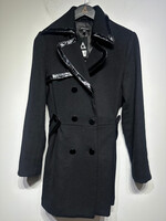 Y2K Bebe Patent Trim Overcoat S