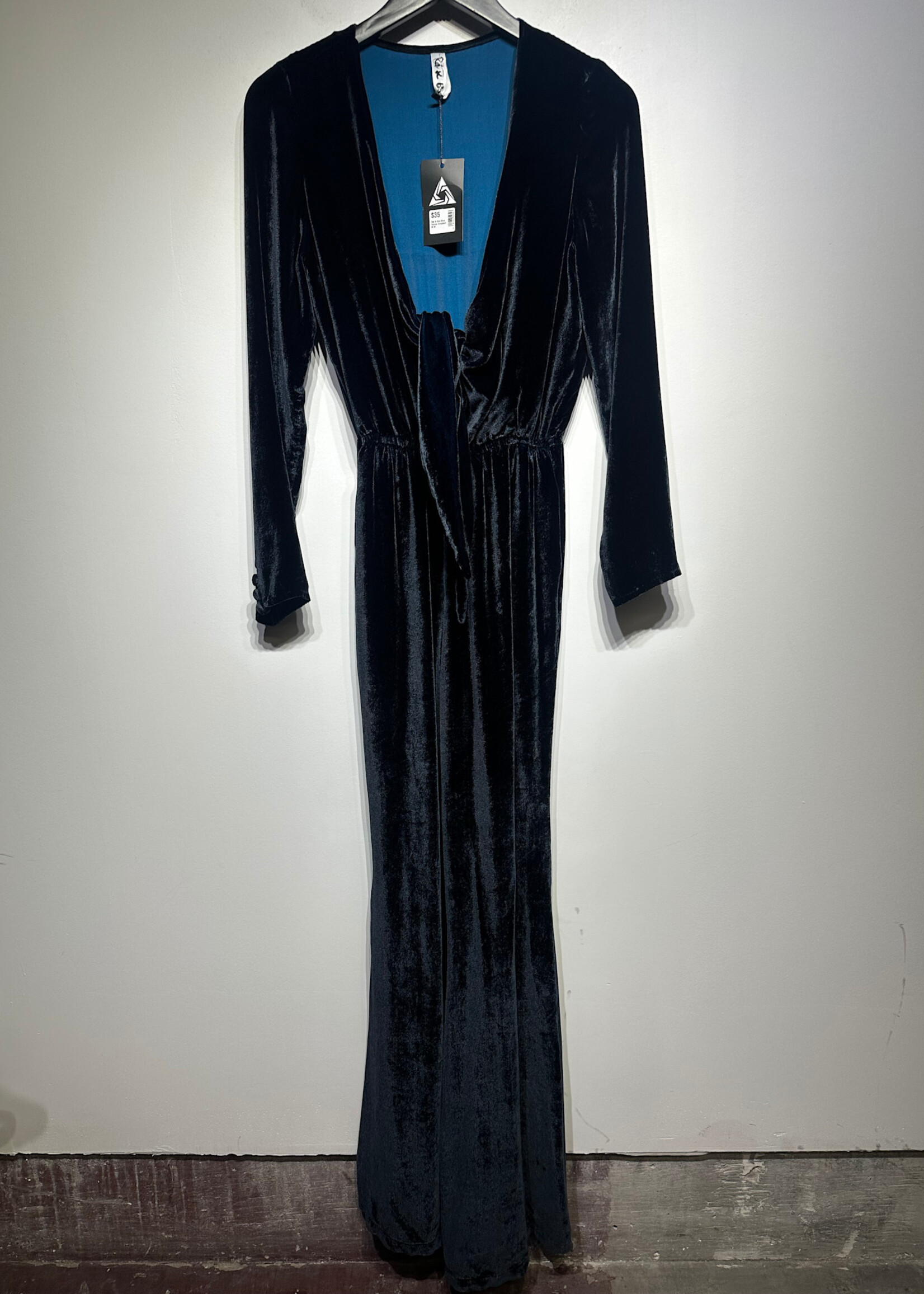 Rat & Boa Blue Velour Jumpsuit M