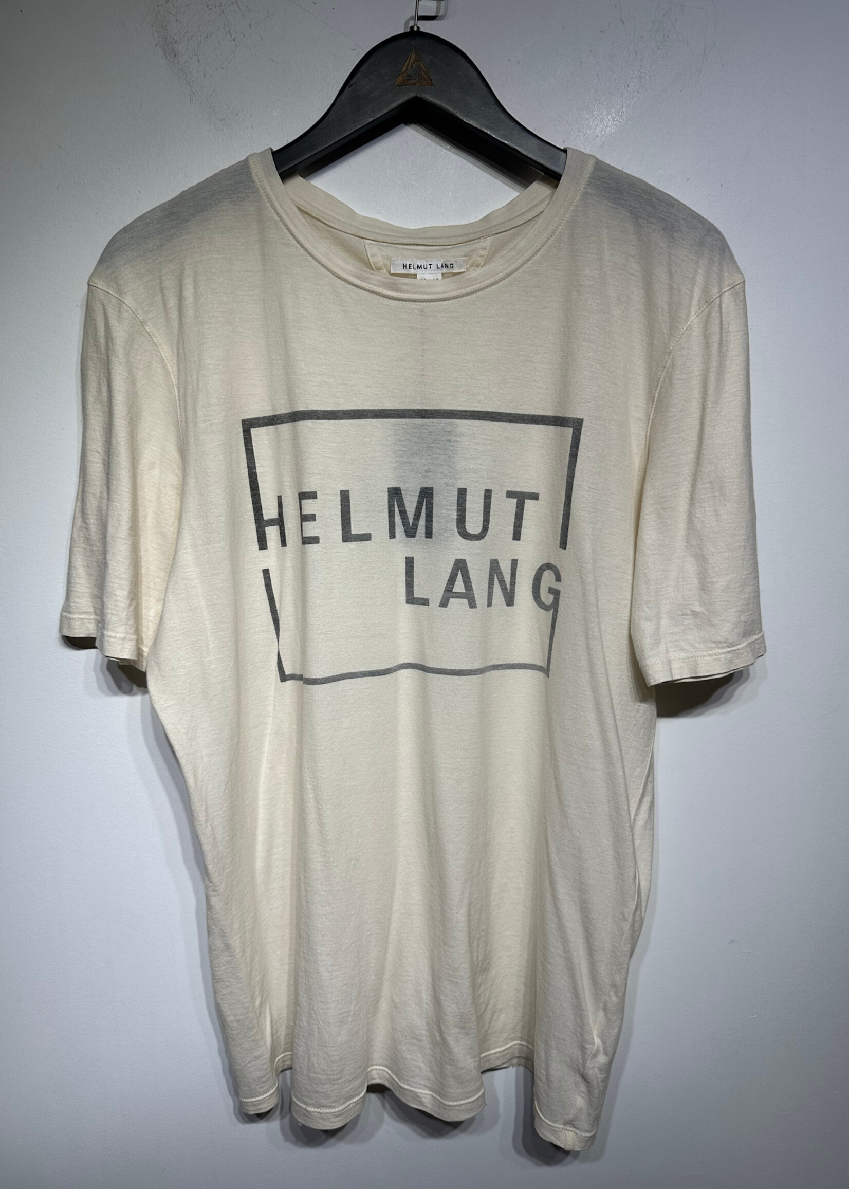 Helmut Lang White Logo Tee L