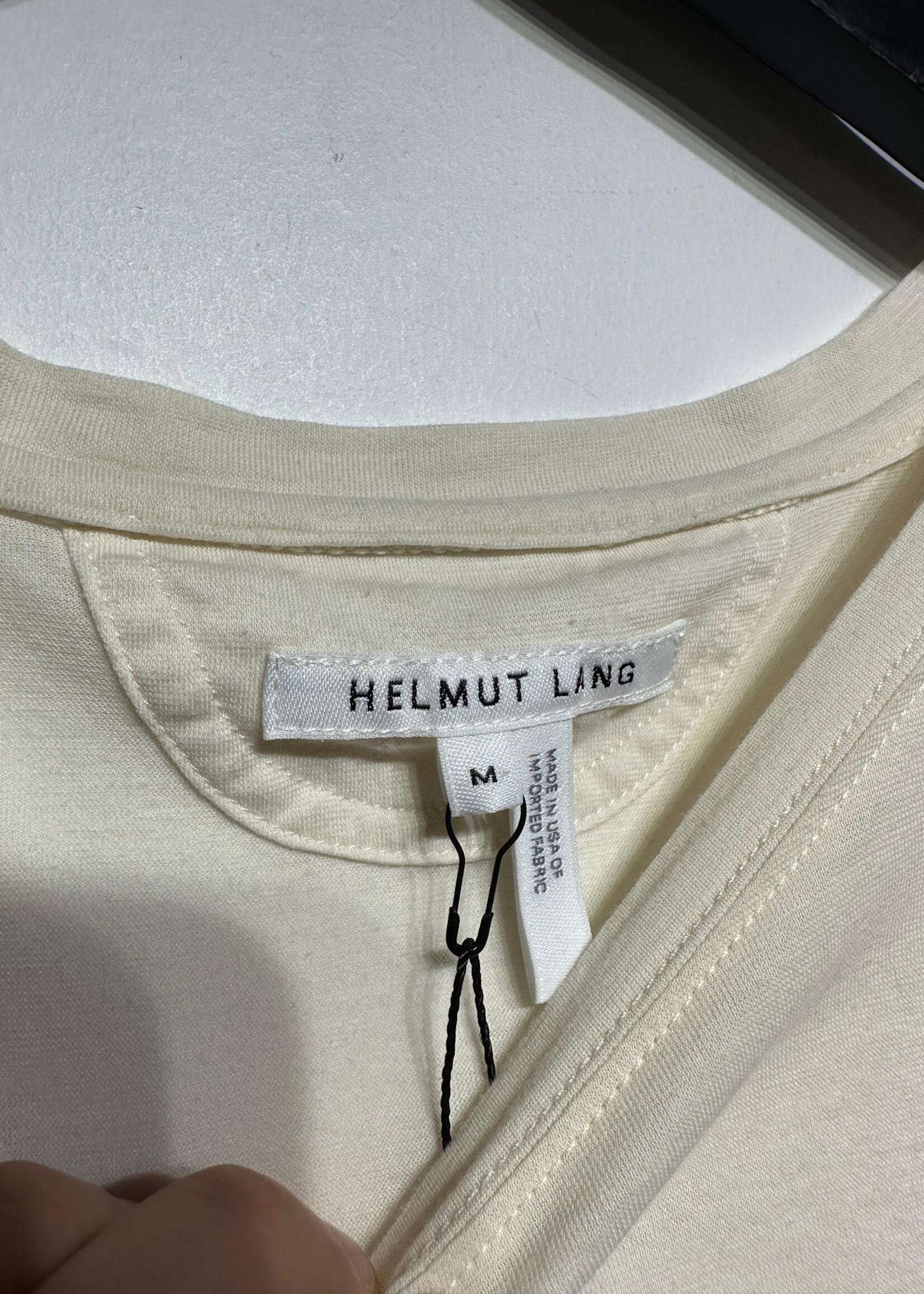Helmut Lang White Logo Tee L
