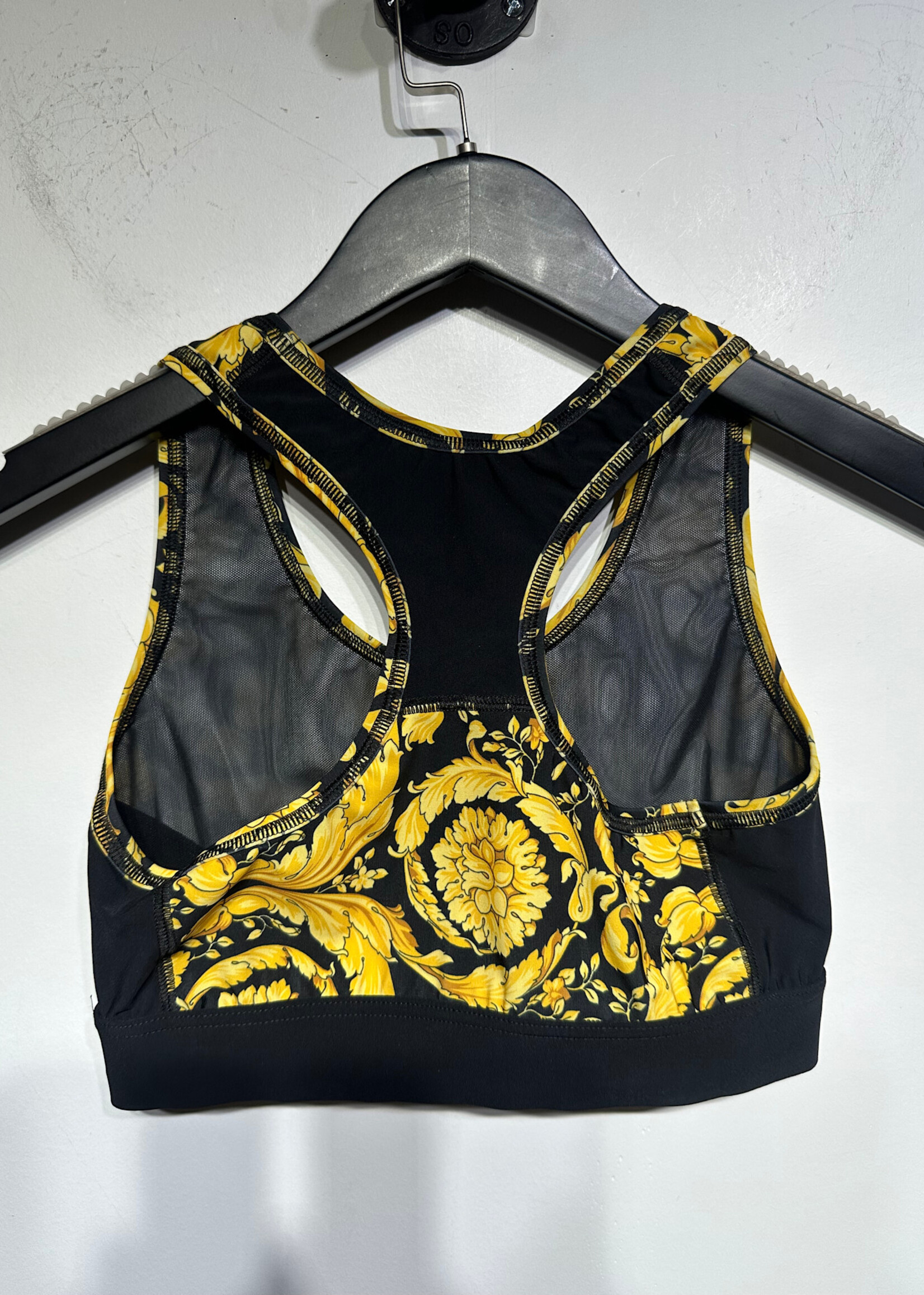 NWT Versace Black Gold Print Sports Bra M