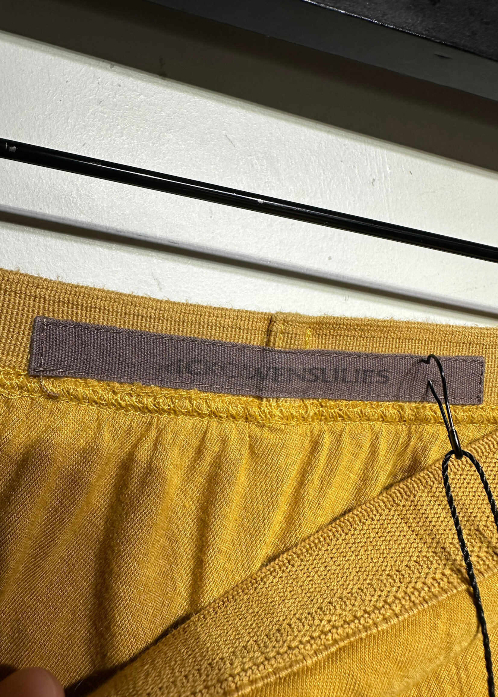 Rick Owens Lillies Yellow Stretch Skirt 8/28"-34"