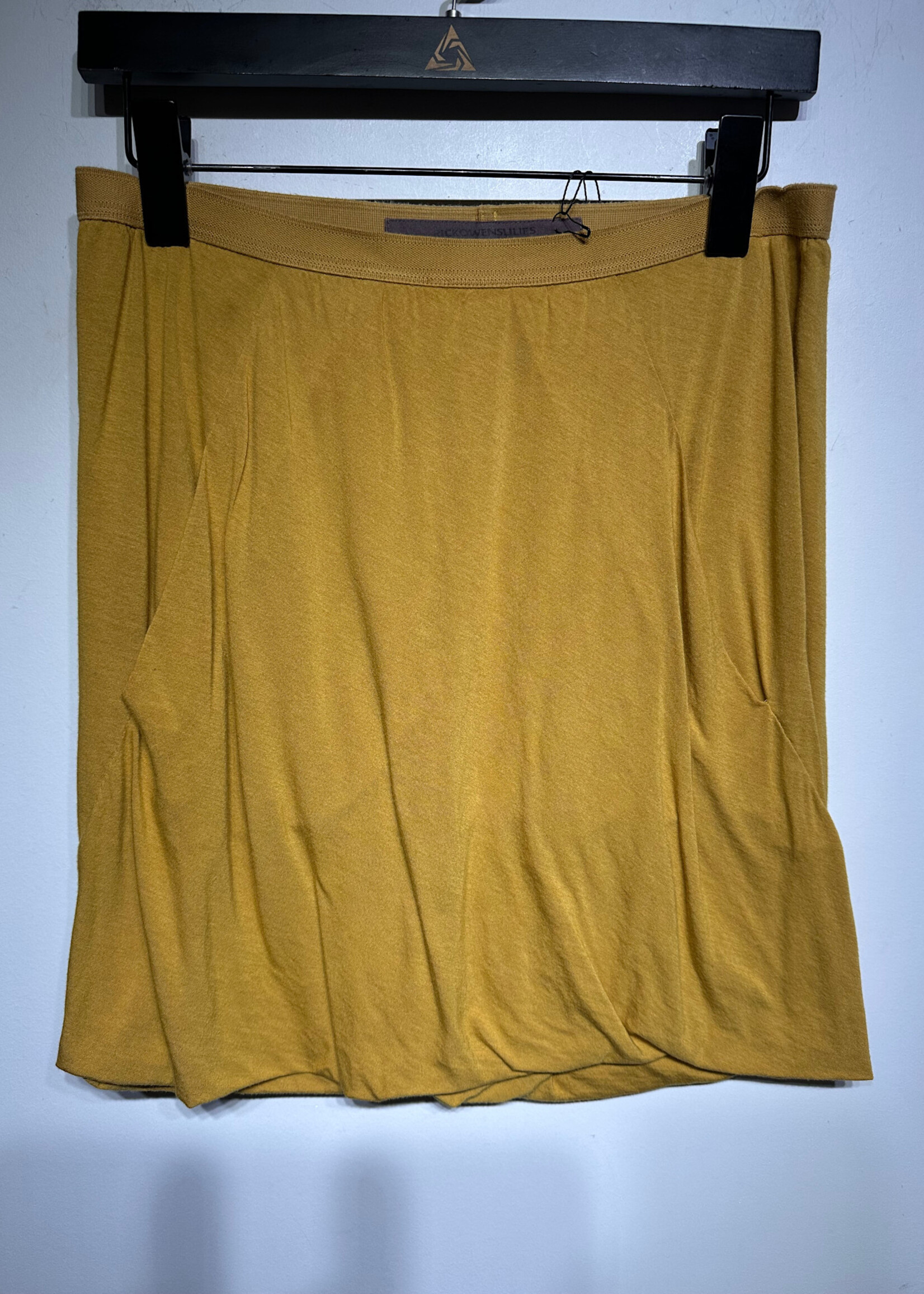 Rick Owens Lillies Yellow Stretch Skirt 8/28"-34"